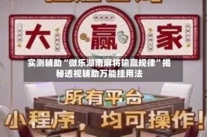 实测辅助“微乐湖南麻将输赢规律”揭秘透视辅助万能挂用法
