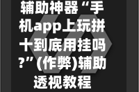 辅助神器“手机app上玩拼十到底用挂吗?”(作弊)辅助透视教程