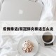 疫情泰语/新冠肺炎泰语怎么说