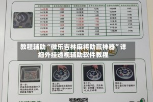 教程辅助“微乐吉林麻将助赢神器”详细外挂透视辅助软件教程
