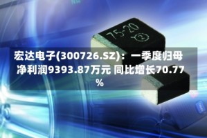 宏达电子(300726.SZ)：一季度归母净利润9393.87万元 同比增长70.77%
