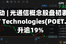 美股异动 | 光通信概念股盘初表现活跃 POET Technologies(POET.US)飙升逾19%