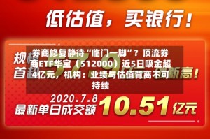券商修复静待“临门一脚”？顶流券商ETF华宝（512000）近5日吸金超4亿元，机构：业绩与估值背离不可持续