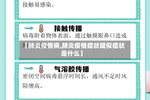 【肺炎疫情病,肺炎疫情症状疑似症状是什么】