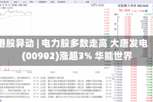 港股异动 | 电力股多数走高 大唐发电(00991)涨超7% 华能世界(00902)涨超3%