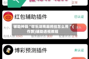 辅助神器“微乐湖南麻将挂怎么用 ”(作弊)辅助透视教程