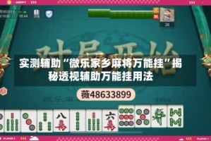实测辅助“微乐家乡麻将万能挂”揭秘透视辅助万能挂用法