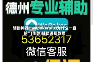 辅助神器“wepokerplus为什么一直输”(作弊)辅助透视教程