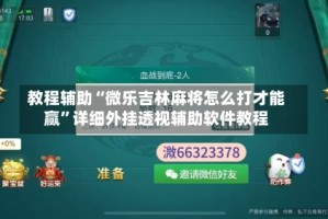 教程辅助“微乐吉林麻将怎么打才能赢”详细外挂透视辅助软件教程