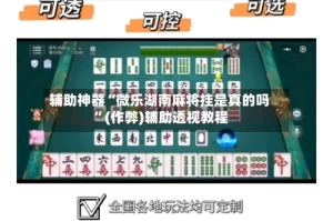 辅助神器“微乐湖南麻将挂是真的吗 ”(作弊)辅助透视教程