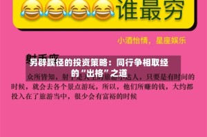 另辟蹊径的投资策略：同行争相取经的“出格”之道