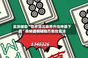 实测辅助“微乐湖北麻将开挂神器下载”揭秘透视辅助万能挂用法