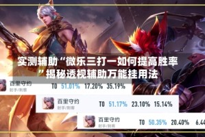 实测辅助“微乐三打一如何提高胜率”揭秘透视辅助万能挂用法
