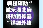 教程辅助“微乐湖北麻将助赢神器”详细外挂透视辅助软件教程