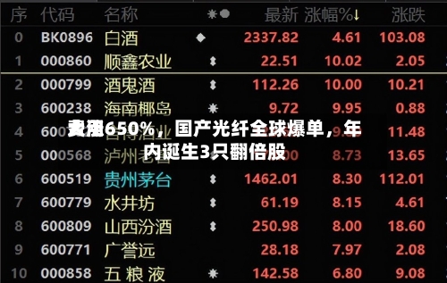 费用大涨650%，国产光纤全球爆单	，年内诞生3只翻倍股-第1张图片