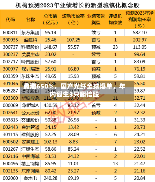费用大涨650%，国产光纤全球爆单	，年内诞生3只翻倍股-第1张图片