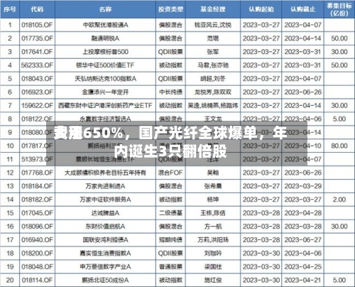 费用大涨650%，国产光纤全球爆单	，年内诞生3只翻倍股-第1张图片