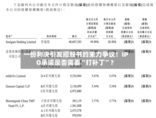 一份判决引发招股书约束力争议！IPO承诺是否需要“打补丁	”？-第1张图片