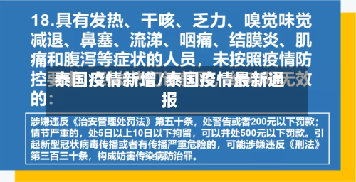 泰国疫情新增/泰国疫情最新通报-第1张图片