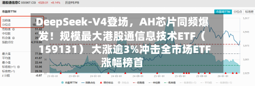 DeepSeek-V4登场，AH芯片同频爆发！规模最大港股通信息技术ETF（159131） 大涨逾3%冲击全市场ETF涨幅榜首-第2张图片