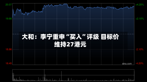 大和：李宁重申“买入”评级 目标价维持27港元-第1张图片