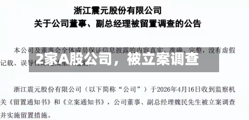 2家A股公司，被立案调查-第3张图片