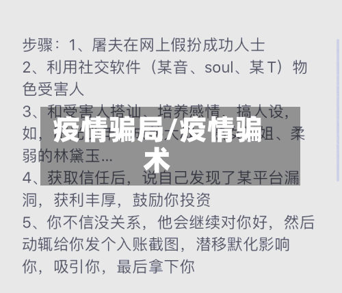 疫情骗局/疫情骗术-第1张图片