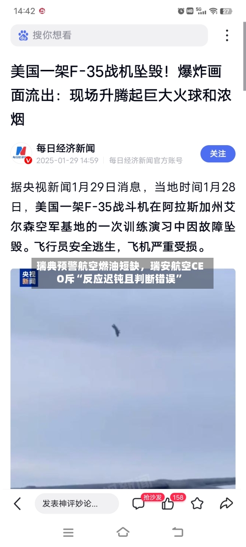 瑞典预警航空燃油短缺，瑞安航空CEO斥“反应迟钝且判断错误”-第2张图片
