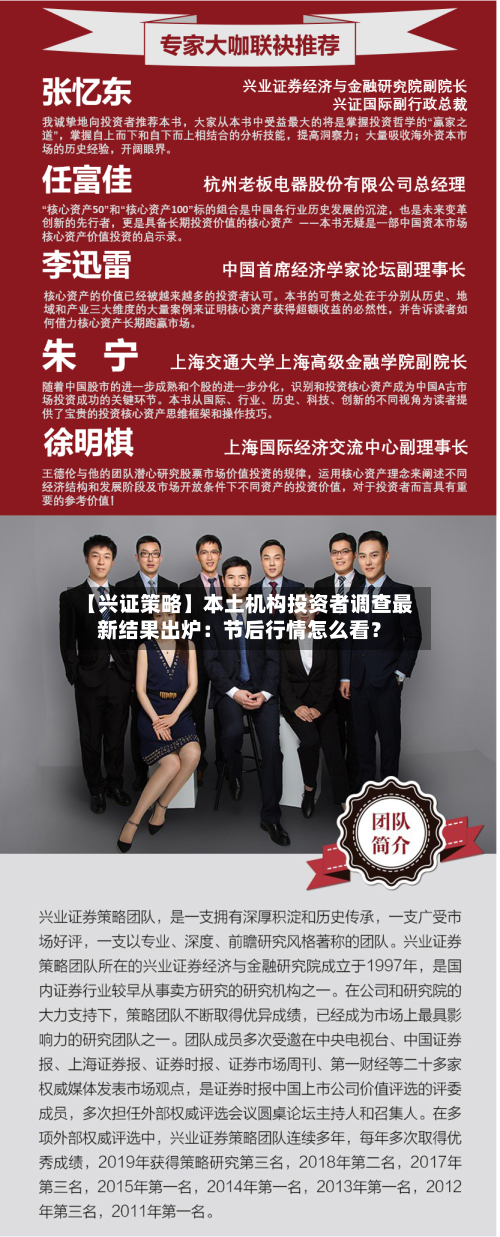 【兴证策略】本土机构投资者调查最新结果出炉:节后行情怎么看?-第2张图片