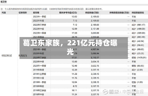 葛卫东家族，221亿元持仓曝光-第1张图片