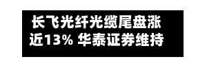 长飞光纤光缆尾盘涨近13% 华泰证券维持“增持”评级-第1张图片
