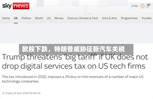 欧股下跌	，特朗普威胁征新汽车关税-第3张图片