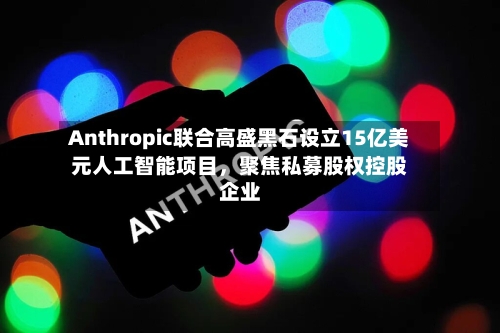 Anthropic联合高盛黑石设立15亿美元人工智能项目	，聚焦私募股权控股企业-第1张图片