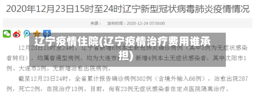 辽宁疫情住院(辽宁疫情治疗费用谁承担)-第1张图片