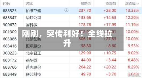 刚刚，突传利好！全线拉升-第1张图片