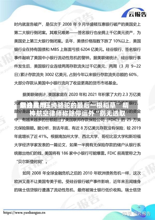 燃油费用飙升成“压垮骆驼的最后一根稻草	” 精神航空律师称除停运外“别无选取”-第3张图片