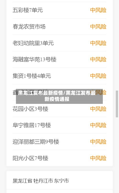 黑龙江发布最新疫情/黑龙江发布最新疫情通报-第2张图片