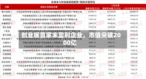 创业板首家未盈利企业，市值突破2000亿-第3张图片