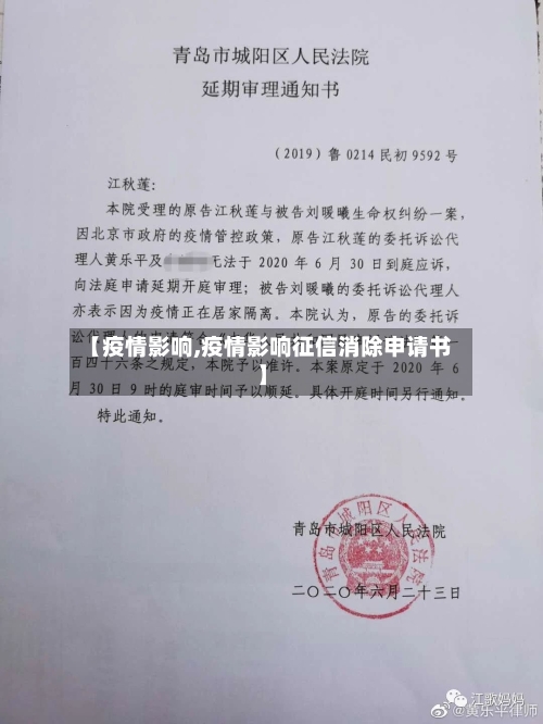 【疫情影响,疫情影响征信消除申请书】-第3张图片