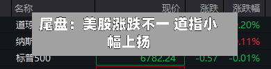 尾盘：美股涨跌不一 道指小幅上扬-第1张图片