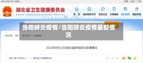 当阳肺炎疫情/当阳肺炎疫情最新情况-第1张图片