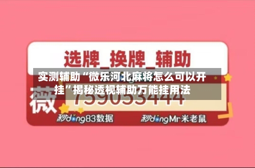 实测辅助“微乐河北麻将怎么可以开挂”揭秘透视辅助万能挂用法-第2张图片