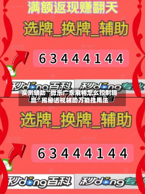 实测辅助“微乐广东麻将怎么控制输赢”揭秘透视辅助万能挂用法-第2张图片