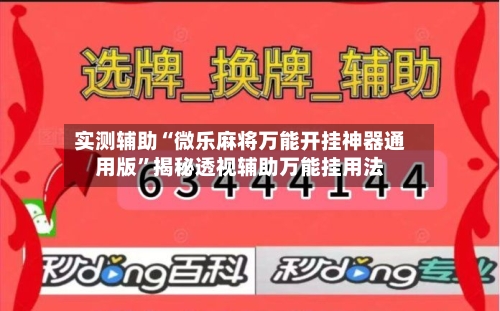 实测辅助“微乐麻将万能开挂神器通用版”揭秘透视辅助万能挂用法-第2张图片