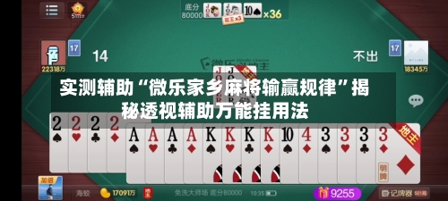 实测辅助“微乐家乡麻将输赢规律”揭秘透视辅助万能挂用法-第2张图片