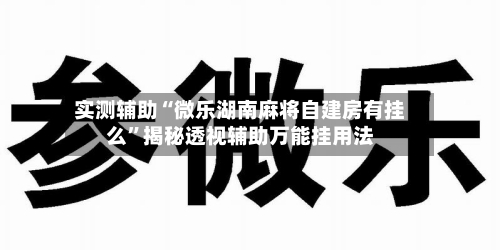 实测辅助“微乐湖南麻将自建房有挂么”揭秘透视辅助万能挂用法-第3张图片