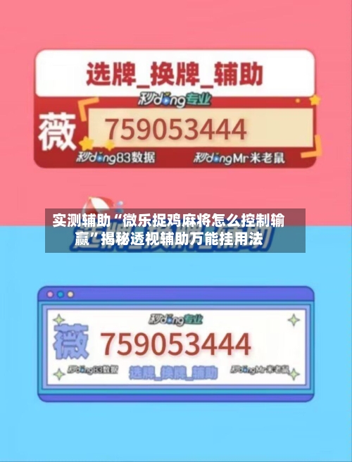 实测辅助“微乐捉鸡麻将怎么控制输赢”揭秘透视辅助万能挂用法-第2张图片
