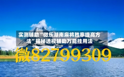 实测辅助“微乐湖南麻将胜率提高方法”揭秘透视辅助万能挂用法-第2张图片
