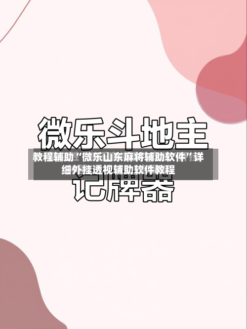 教程辅助“微乐山东麻将辅助软件”详细外挂透视辅助软件教程-第2张图片