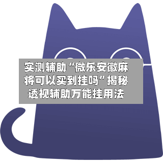 实测辅助“微乐安徽麻将可以买到挂吗”揭秘透视辅助万能挂用法-第2张图片